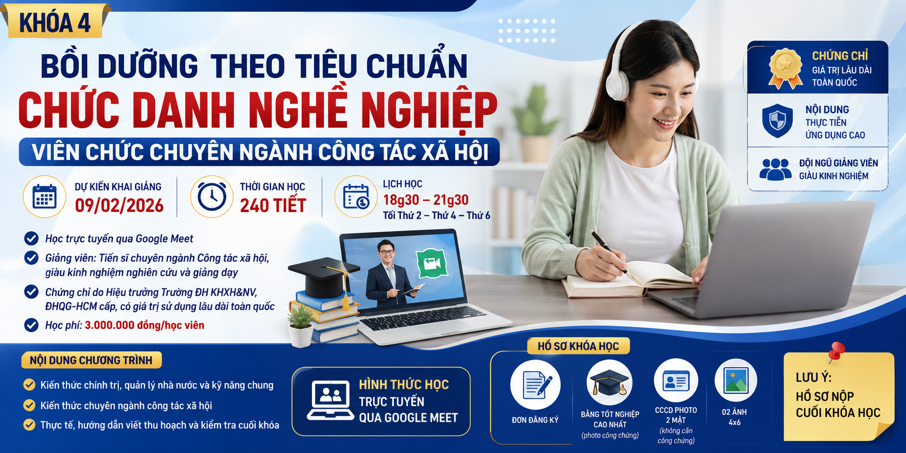 Khóa bồi dưỡng chức danh nghề nghiệp công tác xã hội