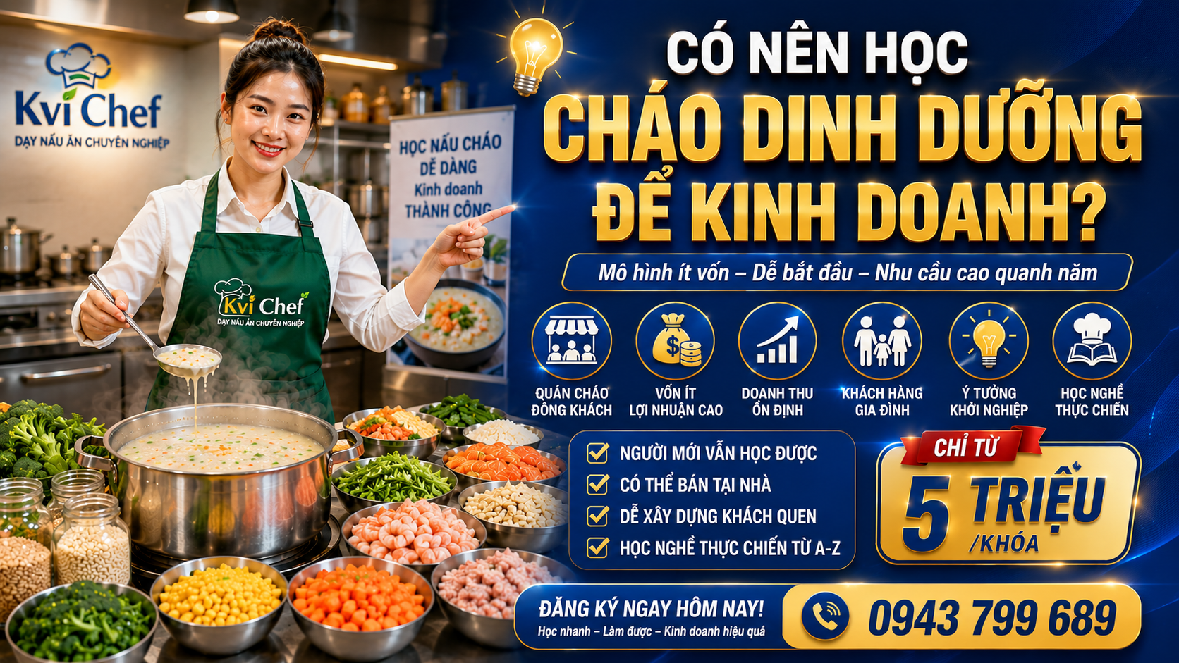 Có nên học học cháo dinh dưỡng để bán không?
