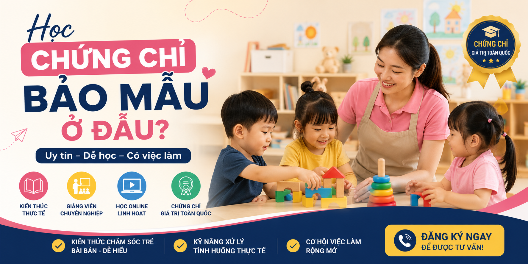 Học chứng chỉ bảo mẫu ở đâu