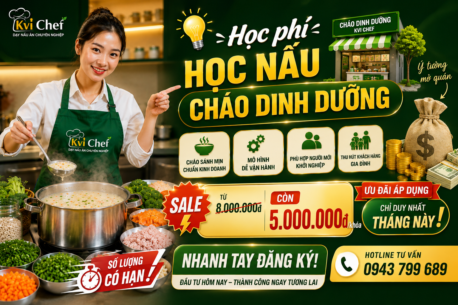Học phí học nấu cháo dinh dưỡng