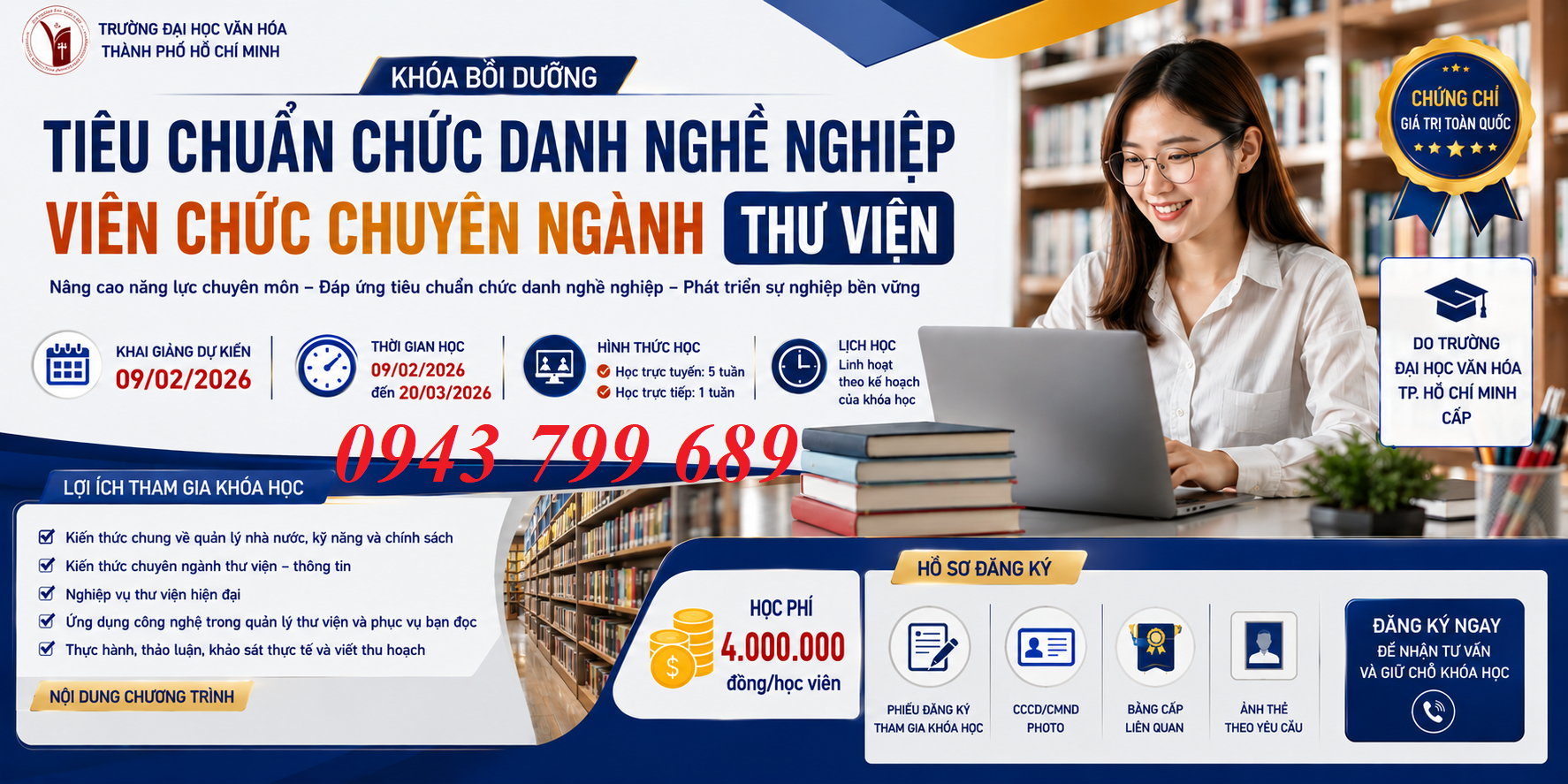 Khóa bồi dưỡng chức danh nghề nghiệp thư viện