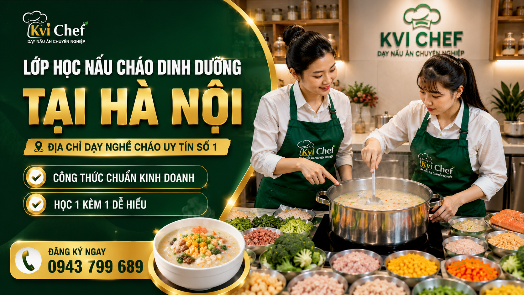 Lớp học nấu cháo dinh dưỡng tại Hà Nội